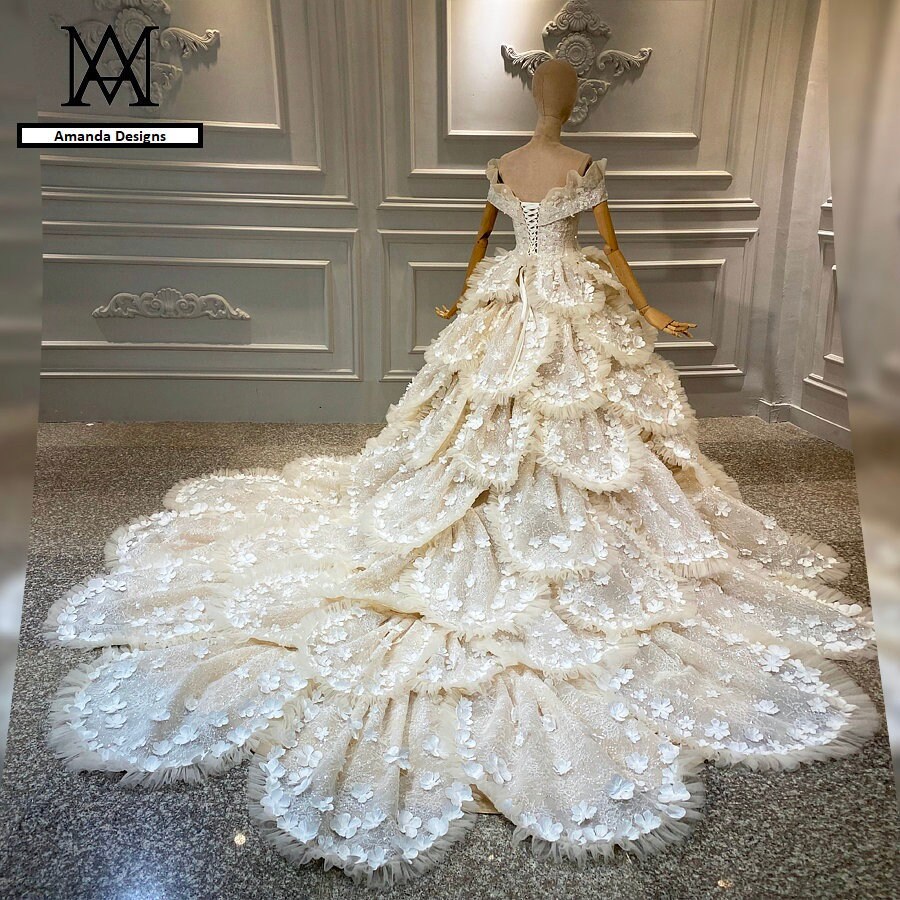 Details about Off Shoulder Wedding Dresses 3D Flowers Ball Bridal Gowns 3/4 Sleeve Custom Made Details about Off Shoulder Wedding Dresses 3D Flowers Ball Bridal Gowns 3/4 Sleeve Custom Made