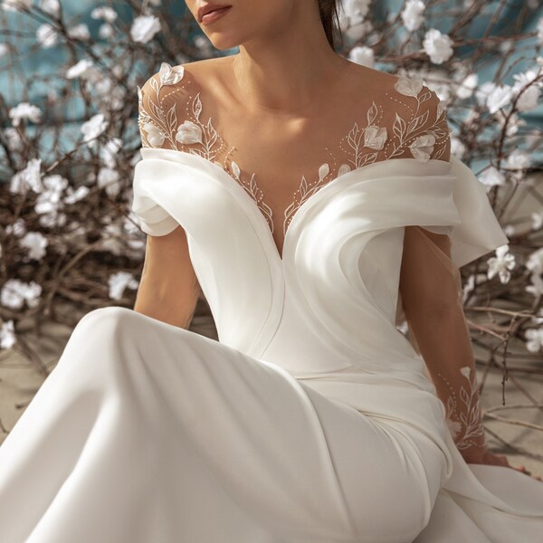 Exquisite 3D Floral Print Layered Gown