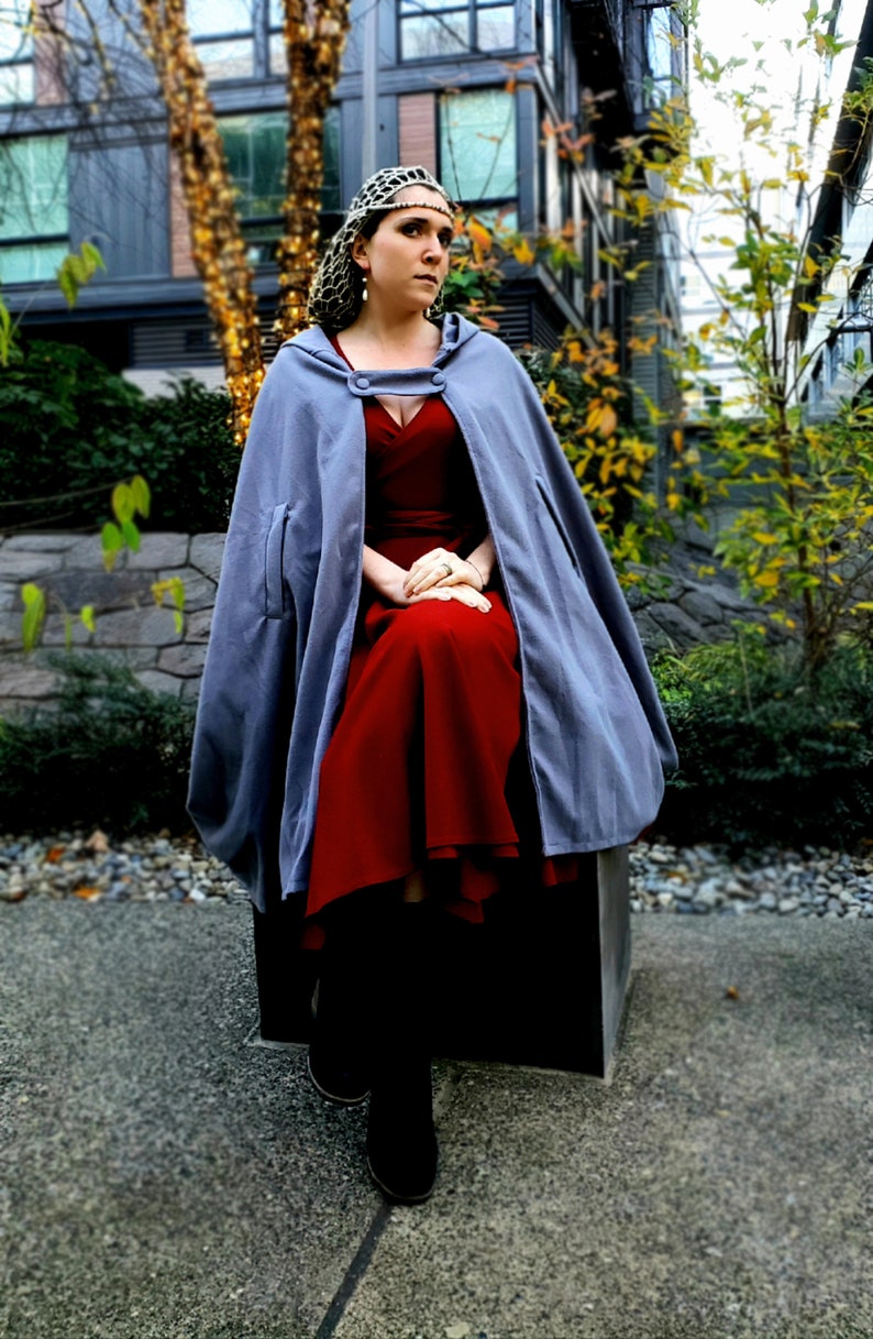 Cloak Adult Hooded Cape Medieval Renaissance Costume Fancy Dress Green Grey Red
