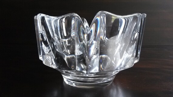 Vintage Orrefors Corona Lars Hellsten Crystal Bowl Etsy