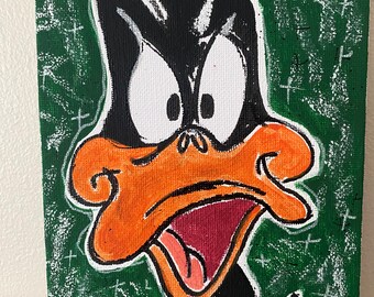 Daffy Duck Bugs Bunny Acrylic On Cavnas Board 5x7