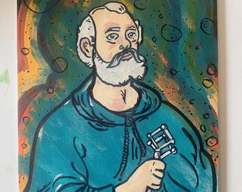 Saint Peter with keys. Renaissance Pop Art