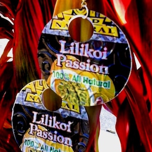 Recycled Soda Can Hoop Earrings: Handmade Hawaiian Lilikoi Jewelry image 1