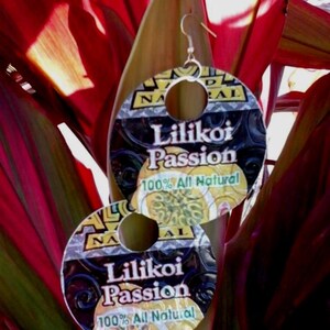 Recycled Soda Can Hoop Earrings: Handmade Hawaiian Lilikoi Jewelry image 4