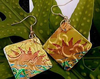 Recycled Soda Can Sunshine Earrings: Hawaiian Eco-Friendly Jewelry