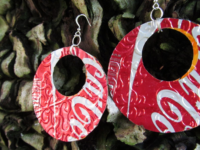Handcrafted Soda Can Earrings light weight jewelry made from Etsy