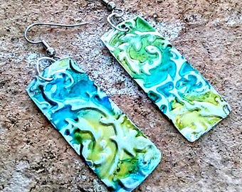 Handpainted Soda Can Earrings: Recycled Aluminum Hawaiian Art