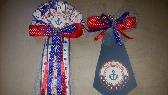 Mommy Daddy Nautical Ocean Sailor Theme Baby Shower Corsage Etsy