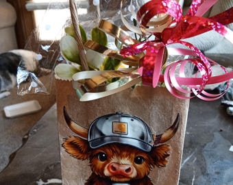 Petit sac cadeau décoré pour boisson diététique, idéal pour Noël, un anniversaire, un mariage ou toute autre occasion. Cette annonce concerne un seul petit sac cadeau.
