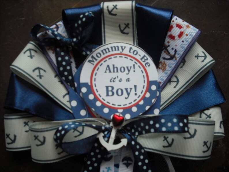Baby Shower Mommy to Be Nautical Ocean Sailor Pin on Corsage Etsy