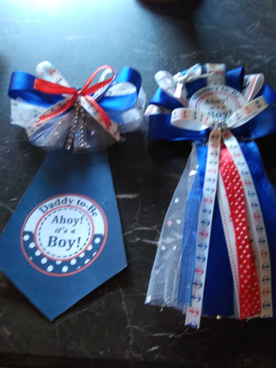 Nautical navy Baby shower corsage set Mommy & 2 smaller | Etsy White And Baby Blue Corsage