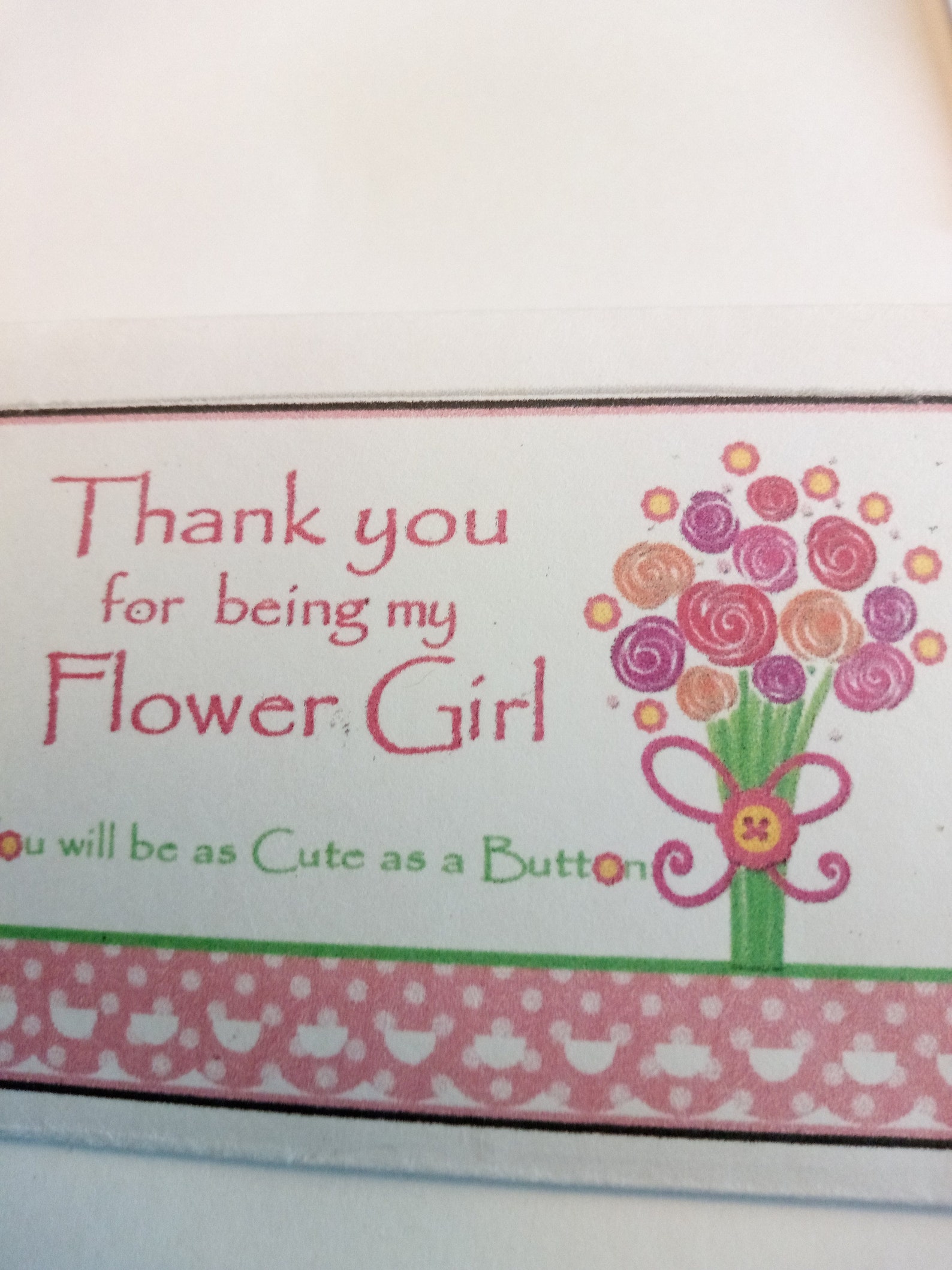 Flower Girl Thank You card includes 1 Flower Girl charm 1 Etsy