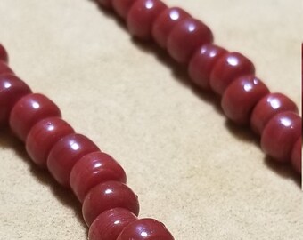 9mm Opaque Blood Red Glass Crow Beads, 100 count strand, Crow Beads, Glass Beads, Red Beads, Beads