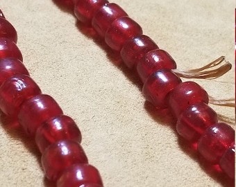 9mm Transparent Blood Red Glass Crow Beads - 100 ct. strand, Crow Beads, Glass Beads, Glass Crow Beads, Red Beads, 100 beads