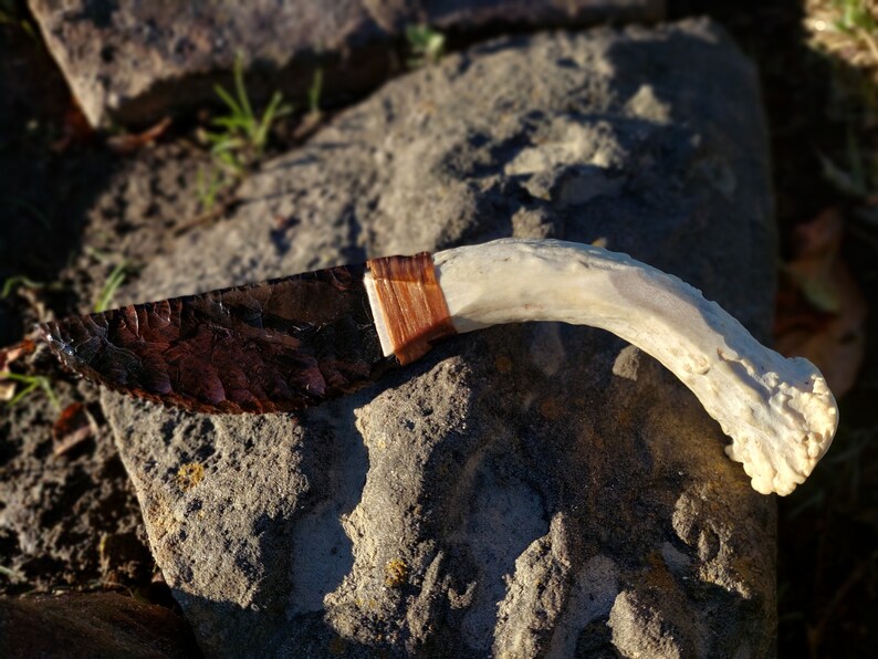 Triflow Obsidian Knife Stone Knife Hunting Knife Knives Etsy