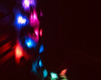 Custom Glowing Leopard Fursuit Tail: Programmable Pixel LEDs, 36 inch