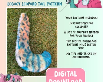 XXL Large Big Cat Fursuit Tail Pattern: Digital Download only