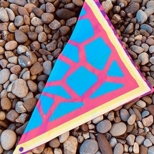 Pink 90’s Themed Dinosaur Scale Fursuit Bandana, Fursuit Acessories