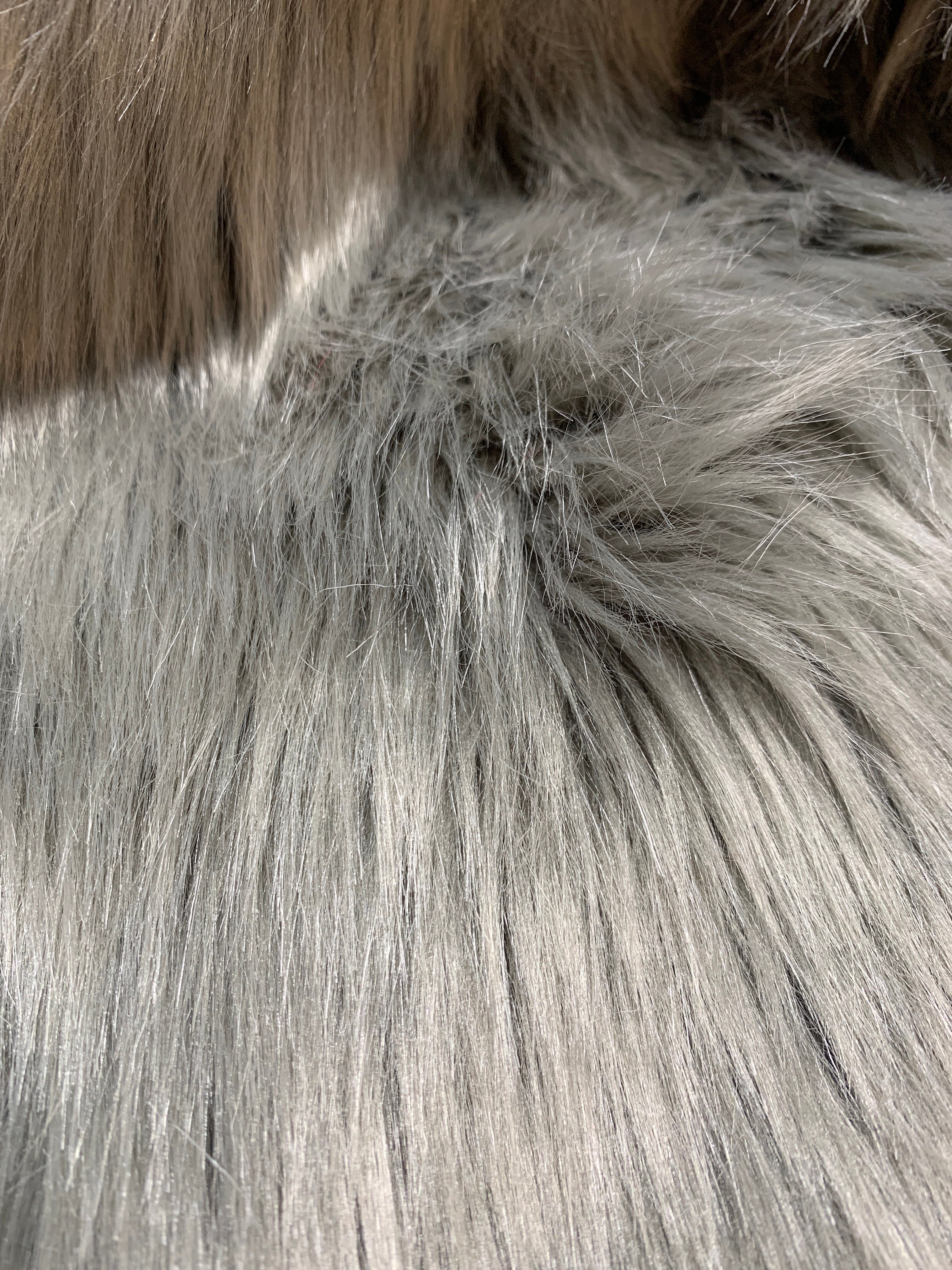  60'' Wide Faux Fur Luxury Shag Grey Gray Fabric By the