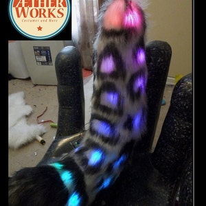 Custom Programmable Pixel LED Fursuit Tail: Rave Costume Accessory