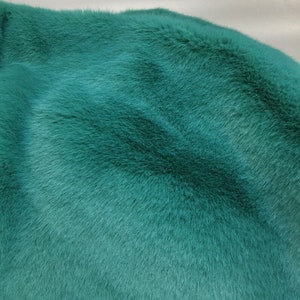 Seafoam Emerald Luxury Rabbit Faux Fur. Short Pile Furs, Sold by the Craft sizes, Custom Cuts, Faux Fur throw Print