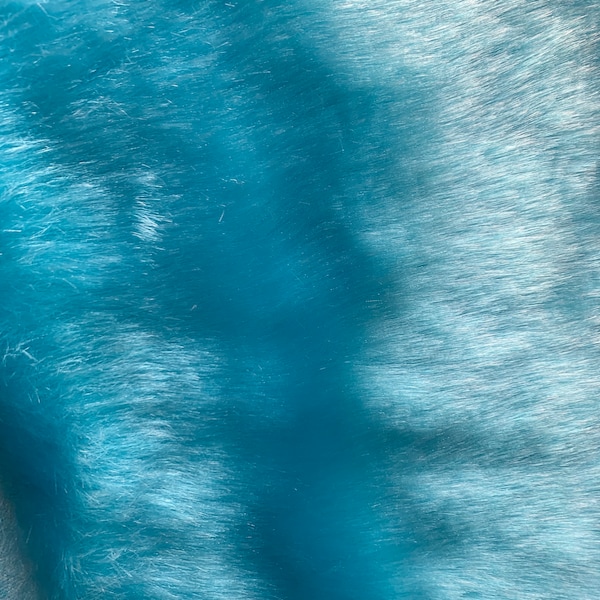 Aqua Faux Fur Fabric by the Yard Etsy