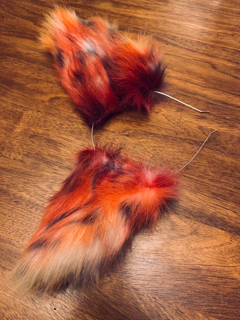 Burnt Red Cat Ears Volcanic Fire Theme Fursuit Accessories Etsy