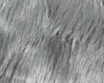 Eden DARK GREY Shaggy Long Pile Soft Faux Fur Fabric for - Etsy