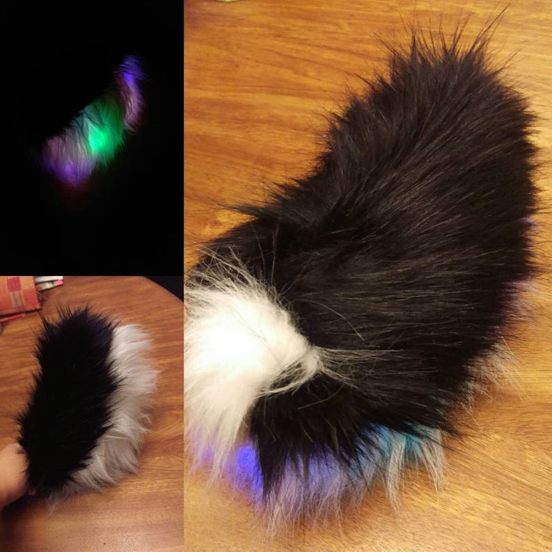 Fluffy Tail Light up Perky Nub Furry Tail Nubby Fursuit Tail Perky Deer Costume