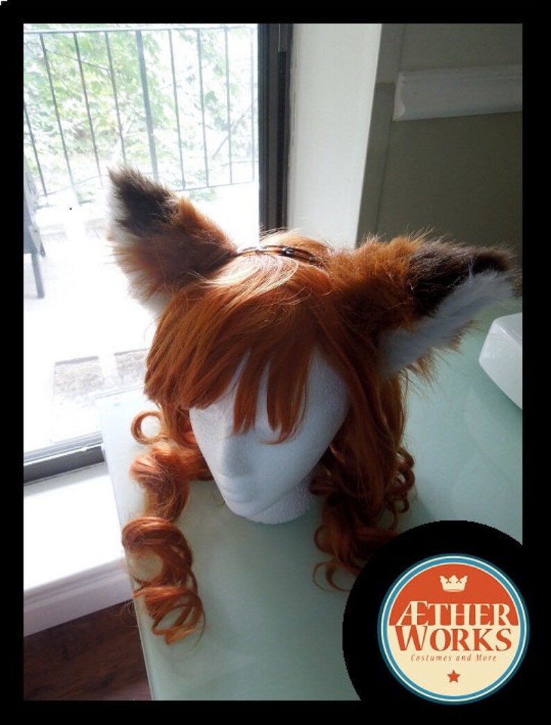 Nekomini Red Panda Ears Fursuit Accessory Kitsune Petplay ears Red Fox Furry Ears