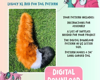 XXL Large Fox Tail Pattern: Digital Download only