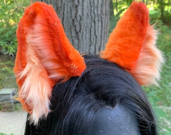 Orange Kitten Ears: Handmade Faux Fur Neko Cosplay Headband