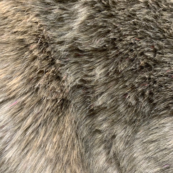 Natural Coyote Faux Fur. Long Pile Furs, Sold by the Craft sizes, Custom Cuts, Faux Fur throw Print