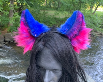 Blue, Pink, and Purple Galaxy Kitten Ears
