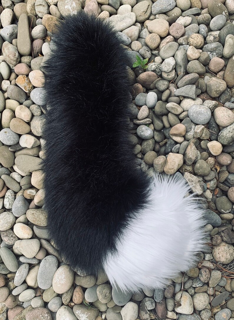 Black Fox Tail with White Tip Custom Fursuit Accessories Pet Etsy