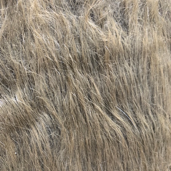 Realistic Brown Faux Fur. Long Pile Furs, Sold by the Craft sizes, Custom Cuts, Faux Fur throw Print