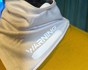 Warning: High Voltage, White Flash Reactive Cyberpunk Scarf
