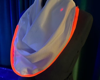 Cyberpunk Glowing Bandana: Hexagon Scuba Fabric, Rave Cosplay