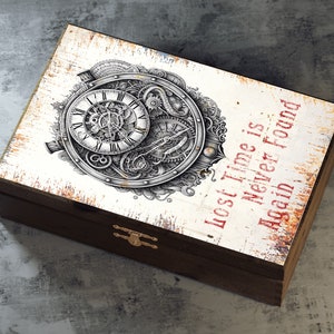 A5 Digital Paper Pack Steampunk Clock Collage Sheet for Decoupage Box ...