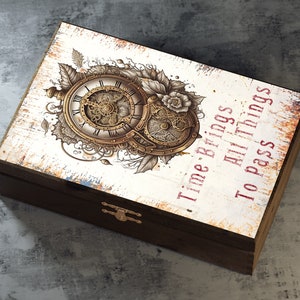 A5 Digital Paper Pack Steampunk Clock Collage Sheet for Decoupage Box ...