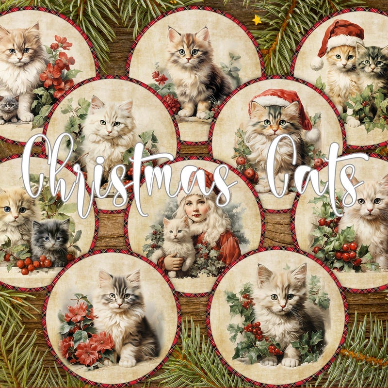Christmas Vintage Decoupage Stickers - Etsy