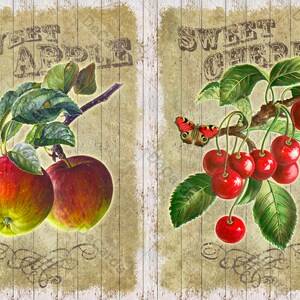 2+1 FREE Digital Printable Paper "fruits Art" A4 Sheet Set - 8 High ...