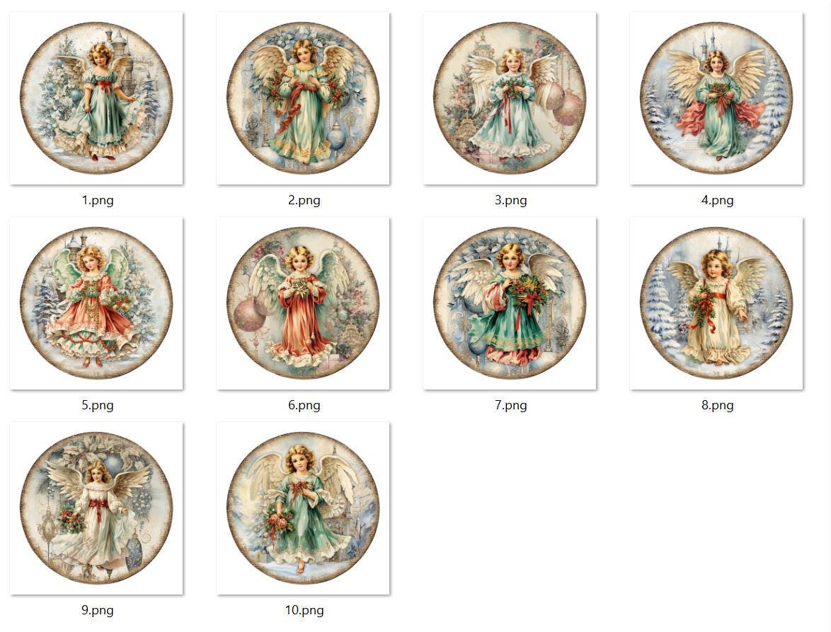 Angel Collection Sheets 10 Victorian Christmas Angels 4