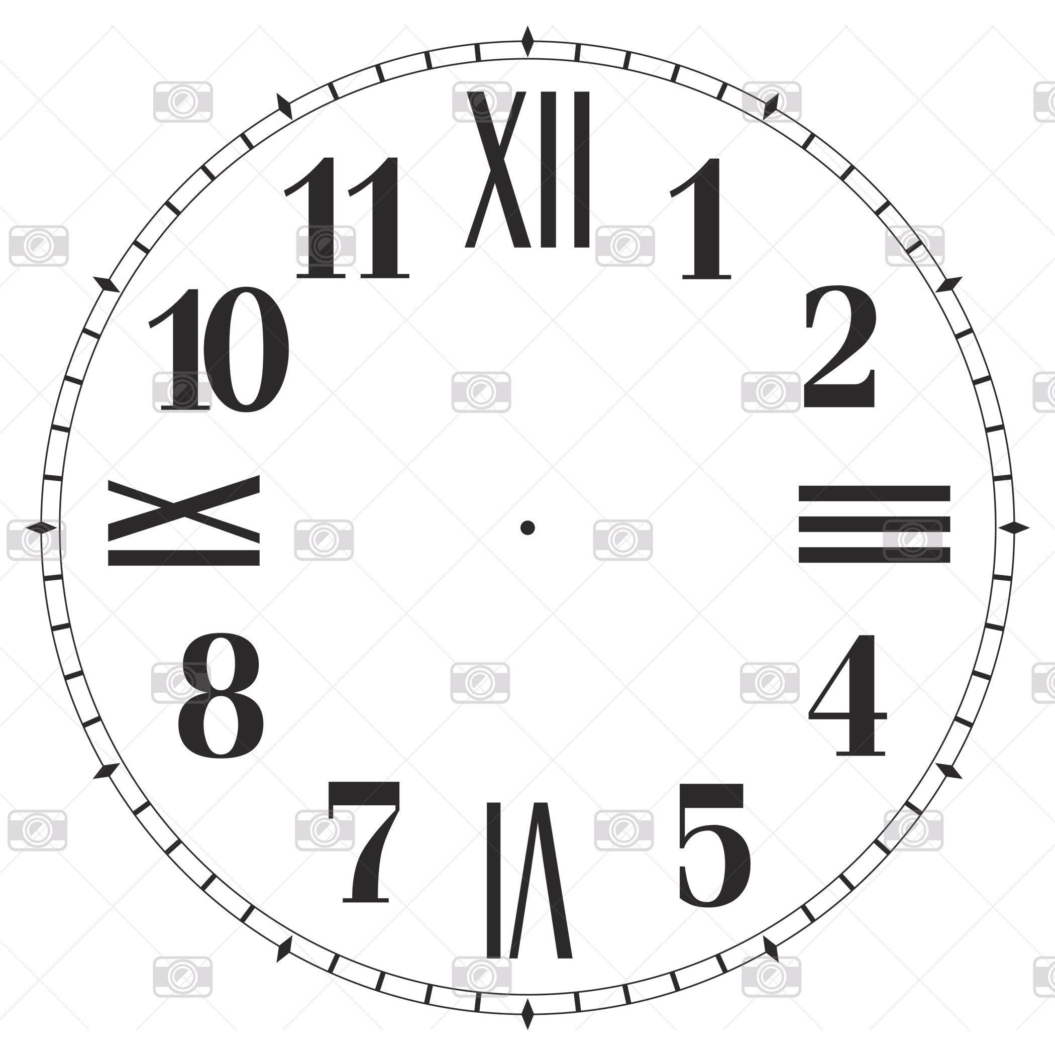 5 Clock Face Svg, Eps, Png, AI Files, Printable Resizable Digital ...