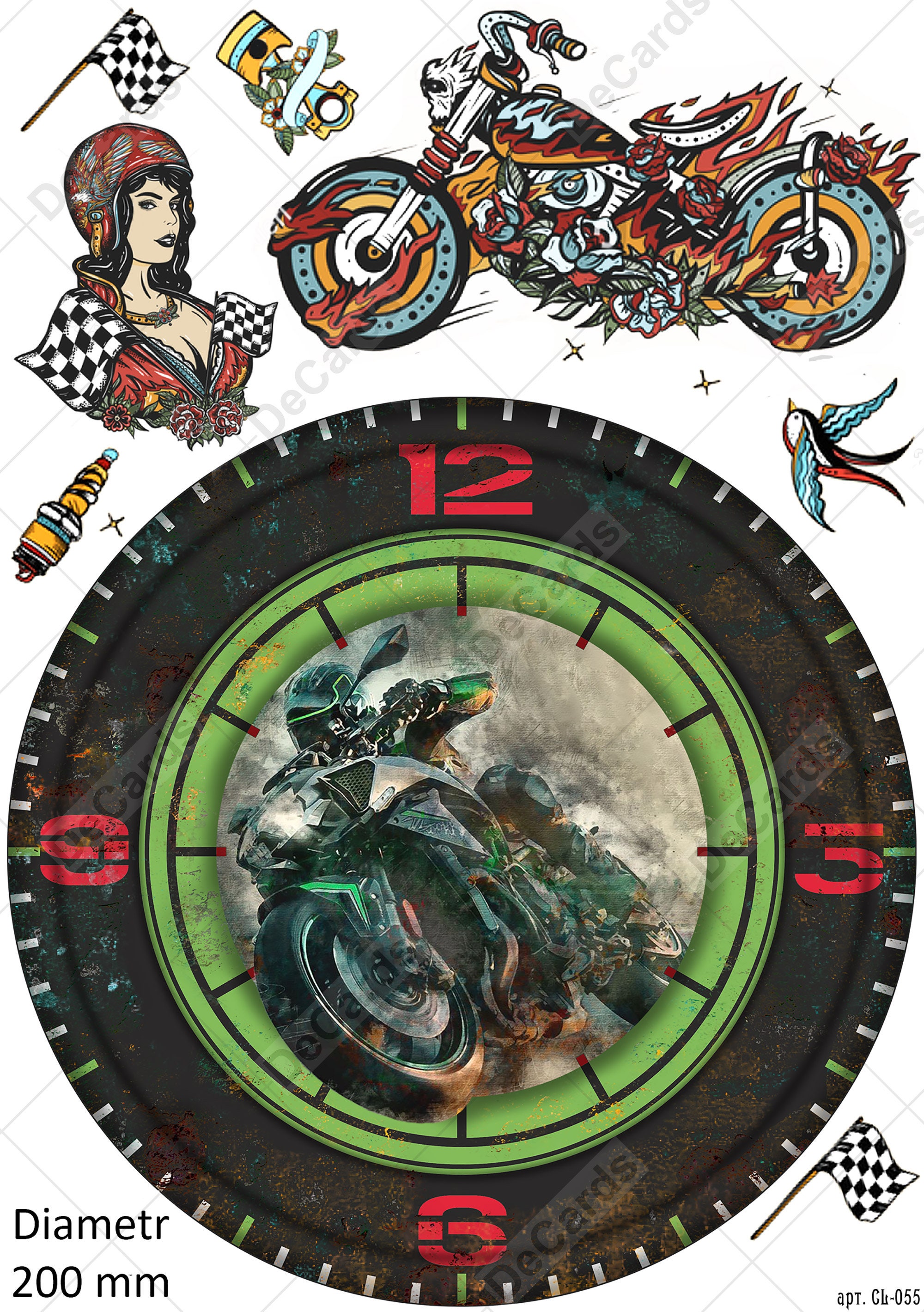 61 FREE Digital Paper Printable clocks & Bikes A4 Etsy