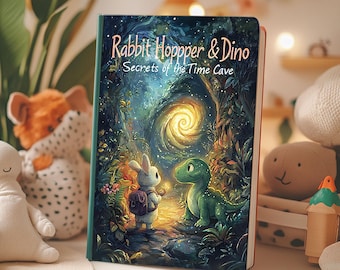 Kids Ebook Story "Rabbit Hopper & Dino: Secrets of the Time Cave" | Childrens Illustrated eBook PDF Download | Bunny Adventure Bedtime Story