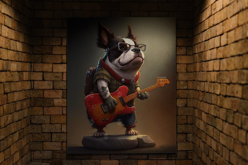 Pet Rock Printable Dog Poster Large 12x15 Funny Animal Etsy