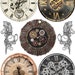 Steampunk Clock Face Images Kit of 3 Printable A4 Sheets 18 Round ...