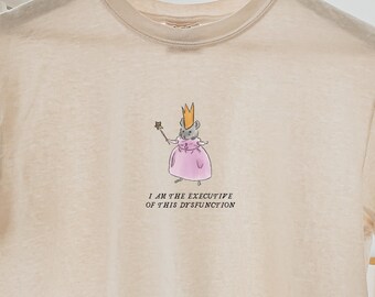 Ich bin die Exekutive dieses Dysfunktion Boxy Crop T-Shirt Lustige ADHD Shirt Fairycore Maus sarkastischen Humor Shirt
