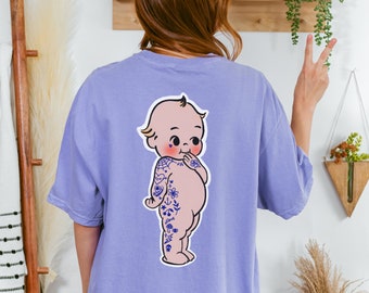 Tattooed Kewpie Doll Tshirt 90s Vintage Baby Doll Oversized Shirt